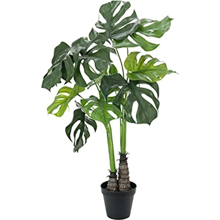 EUROPALMS Monstera deliciosa, Kunstpflanze, 90cm | Fensterblatt-Pflanze für den Außenbereich – Bild 1