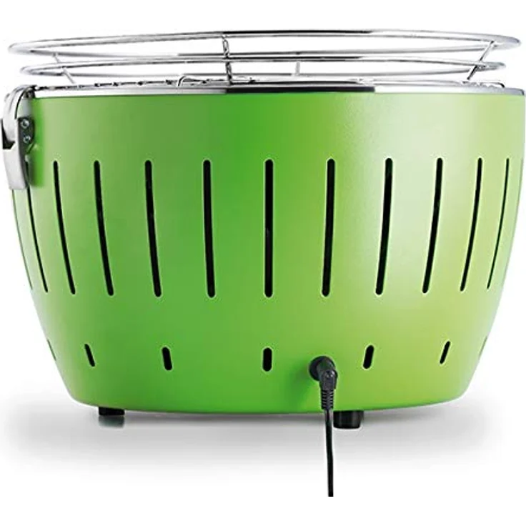LotusGrill S Small Kompakt Pflaumenlila der raucharme Holzkohle-/Tischgrill Stromversorgung via USB-Anschluß oder Powerbank. Für Camper, Wanderer und auf dem Boot geeignet – Bild 2