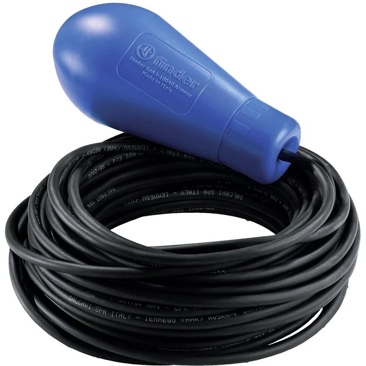 finder Schwimmschalter 72.B1.1.000.0501, Schwimmerschalter für Pumpenstationen, 5 m Kabel, IP 68, max. Flüssigkeitstemperatur +45°C, max. Druck 10 BAR