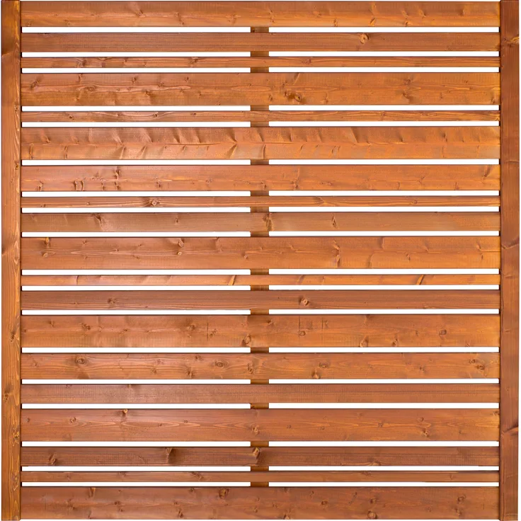 BM-Massivholz BM Serie TYP 203 Grundelement, Sichtschutzelement 180x180cm, Fichte, tabak
