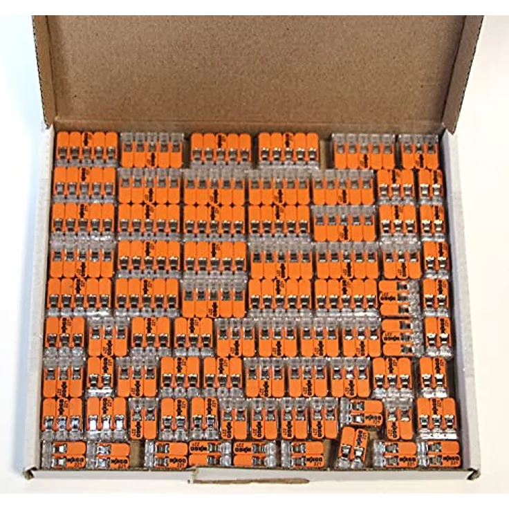 Genisys Wago 221 Klemmen SET 25x 221-412, 221-413, 221-415 Kabel Verbinder in der wiederverschließbaren Box Original WAGO