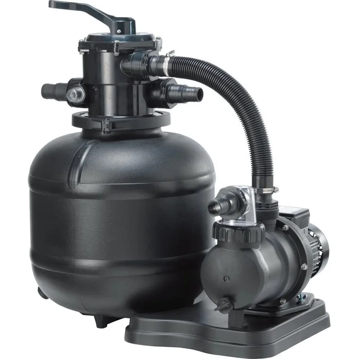 COIL Sandfilteranlage, selbstansaugende Pumpe mit 7-Wege-Ventil und Manometer, 8500 l/h oder 10000 l/h, 450 W oder 550 W, Anschlussstutzen 32/38 mm