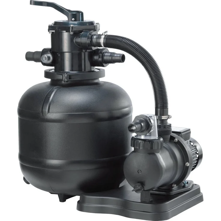 COIL Sandfilteranlage, selbstansaugende Pumpe mit 7-Wege-Ventil und Manometer, 8500 l/h oder 10000 l/h, 450 W oder 550 W, Anschlussstutzen 32/38 mm