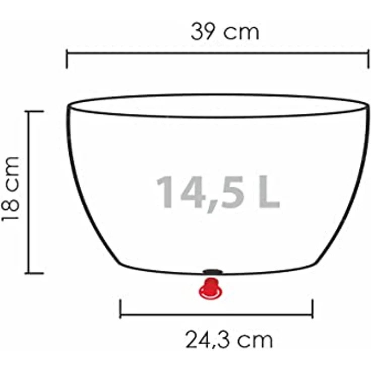 Scheurich Barceo Bowl 40, Pflanzschale/Blumentopf/Pflanzenschale, rund, Farbe: Stony Black, hergestellt mit recyceltem Kunststoff, 10 Jahre Garantie, für den Außenbereich – Bild 4