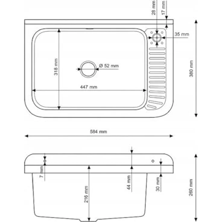 QLS Küchenspüle CELIA, Kunststoff-Spülbecken, 59x38 cm, Ideal für Garten, Garage, Werkstatt – Bild 9