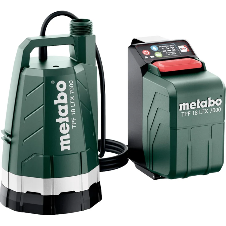 Metabo Akku-Tauchpumpe TPF 18 LTX 7000 601748850, Leistungsstarke Akku-Tauchpumpe zum Auspumpen von Klarwasser, 18V, ohne Akku/Ladegerät – Bild 1