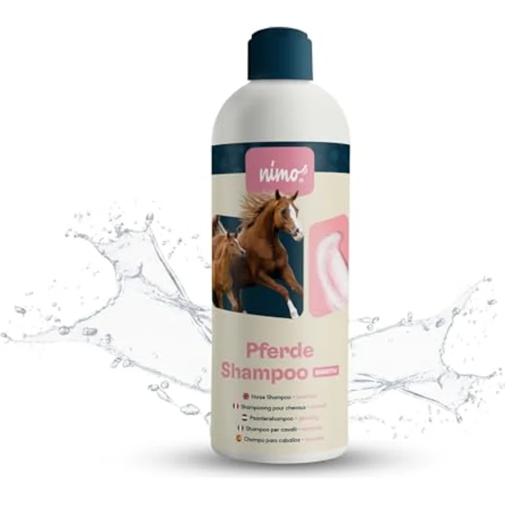 nimo Tiershampoo Pferde Shampoo sensitiv, 500 ml, gegen Juckreiz und Trockenheit, milde Waschsubstanzen ohne Duftstoffe – Bild 1
