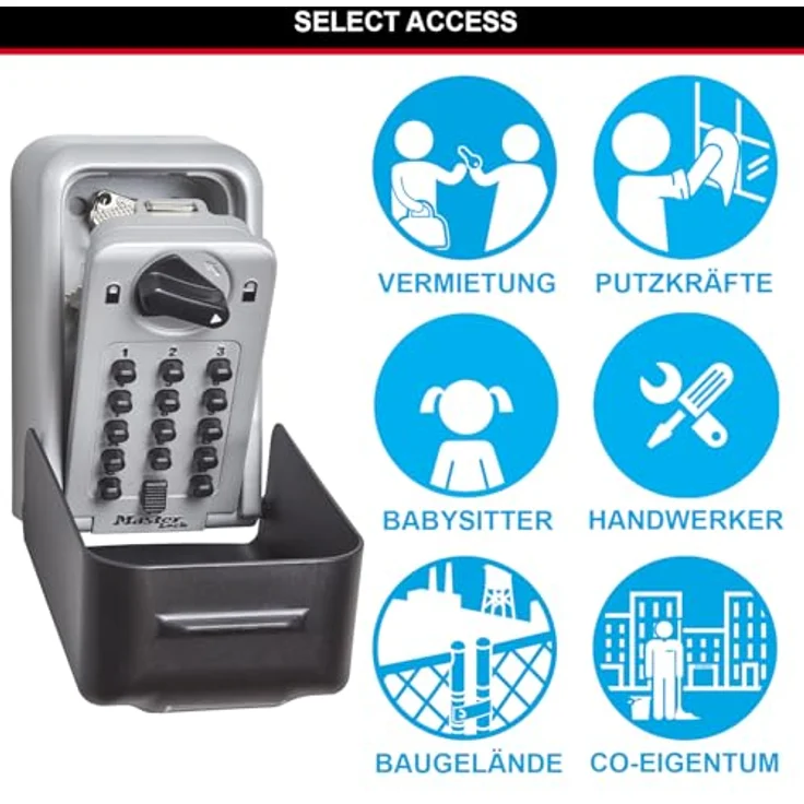 MASTER LOCK Zertifizierte Schlüsseltresor [Extra Large] [Wandmontage] [Wetterfest] - 5426EURD -Extra hohe Sicherheit Schlüsselsafe – Bild 3