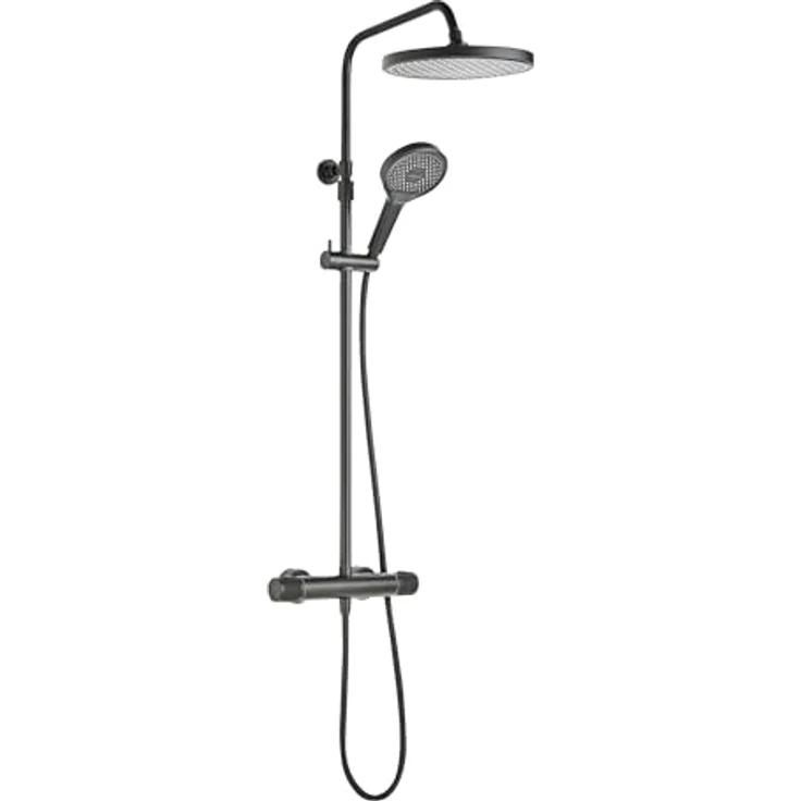 SCHÖNER WOHNEN-Kollektion Duschsystem GLAIA, Duscharmatur Komplettset mit Thermostat, Regendusche 25,5 cm, Höhe 118,5 cm, Industrial – Bild 2