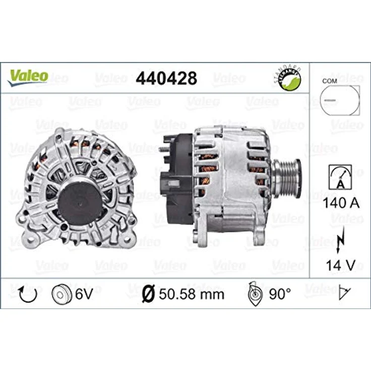VALEO 440428 Lichtmaschine Generator LiMa 140A 14V für VW Golf VII, Passat Variant, TIGUAN und SKODA, zuverlässige Stromversorgung, langlebig, einfache Installation – Bild 1