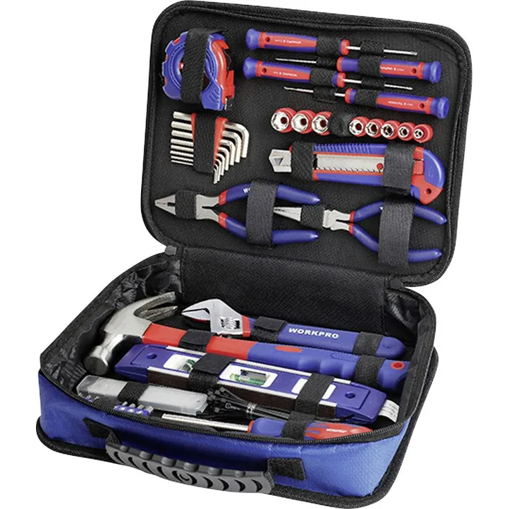 WorkPro WP209066 Werkzeugset, 100-teilig in robuster Tasche für Heimwerker und Techniker