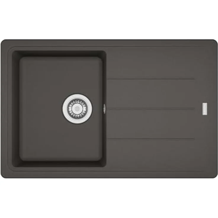 Franke Basis BFG 611-78, Fragranit-Einbauspüle in Schiefergrau, 78 x 50 cm, reversibles Becken, Exzenterbetätigung