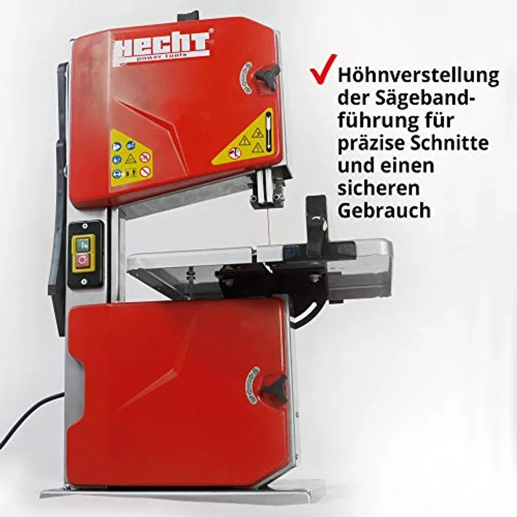 HECHT Bandsäge HBS 250, 250 Watt für präzise Schnitte in Holz und Metall, max. Schnitthöhe 85 mm, Schnittbreite 195 mm, 1400 mm Band, mit Führungsschiene und Parallelanschlag – Bild 2