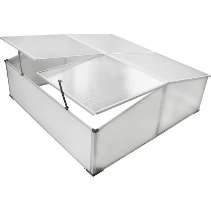 furnicato Gewächshaus Frühbeet M702372, 4 Deckel aus Polycarbonat, UV-beständig und wetterfest, 108 x 41 x 110 cm