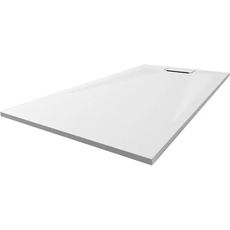BREUER Duschwanne Lite Line Steinoptik, ultra-leicht und rutschsicher, weiß/anthatzitgrau