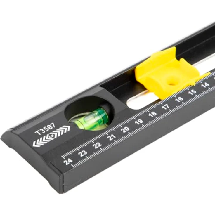 C.K Tools Elektriker-Wasserwaage 500 mm, 3-in-1 mit Lineal, 4 verstellbaren Markierschiebern und Doppel-Skala – Bild 3