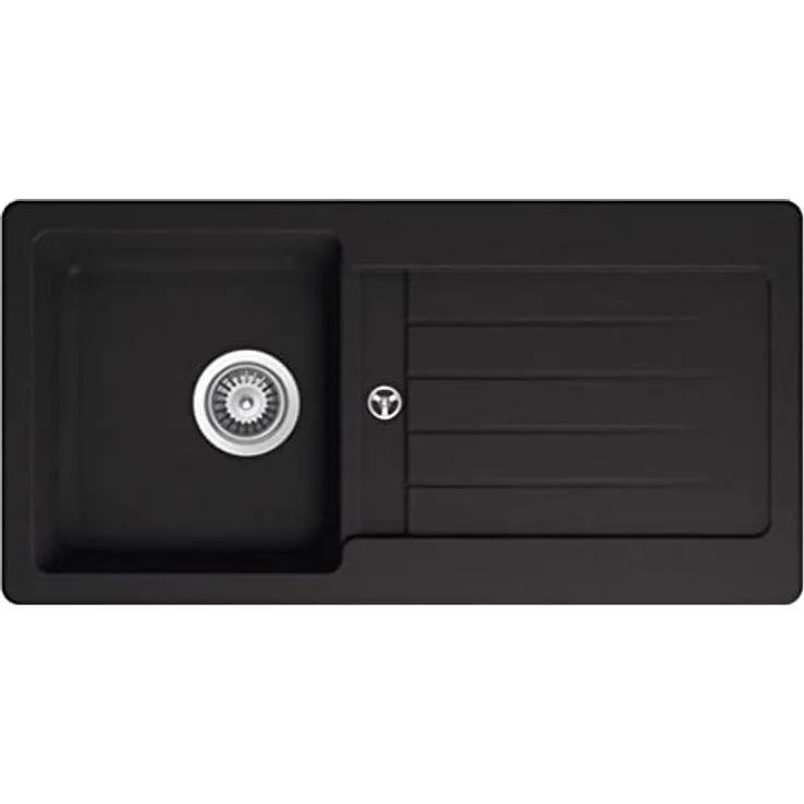 Granitspüle Victory S-VEL860 - ab 40er Unterschrank, 860 x 435 mm (tief schwarz) – Bild 1