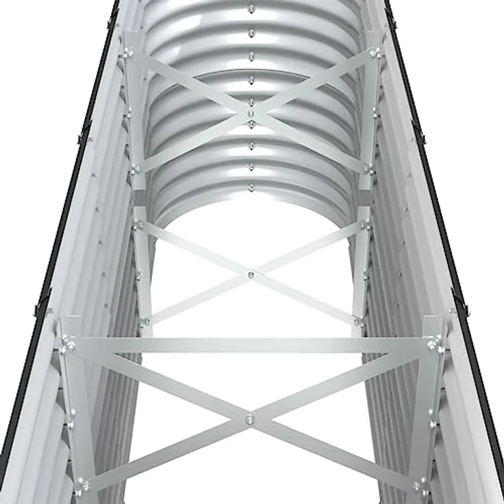 vidaXL Hochbeet, pulverbeschichteter Stahl in Anthrazit, ovales Pflanzgefäß, 332 x 40 x 68 cm – Bild 6