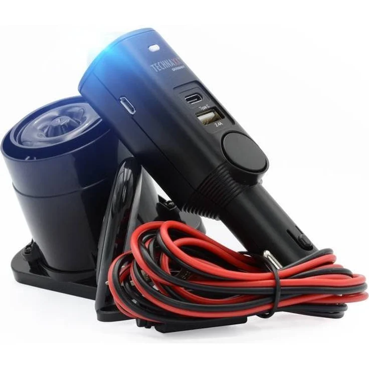 Technaxx Autoalarm Pro Alarmanlage, wiederaufladbare Anti-Diebstahl-Gadget, 105dB, USB-C, schwarz – Bild 1