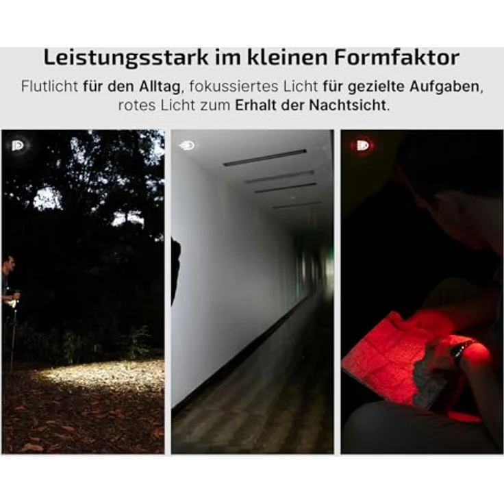 OLIGHT Oclip Pro Mini LED Taschenlampe, 500 Lumen, USB-C wiederaufladbar, IPX6, Flutlicht, fokussiertes Licht, Rotlicht, orange – Bild 2