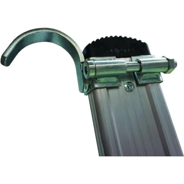 Euroline Premium 30176 Alu Stufenanlegeleiter, 10 Stufen mit Vario Einhängehaken ø 60mm, rutschfestes Stufenprofil, hohe Stabilität – Bild 2