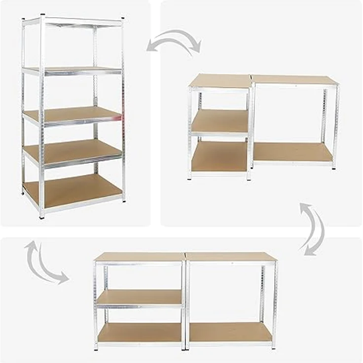 Proregal Schwerlastregal Mega Deal Ragnar, 180x90x60 cm, 5 Böden, Traglast 175 kg pro Boden, verzinkt – Bild 5