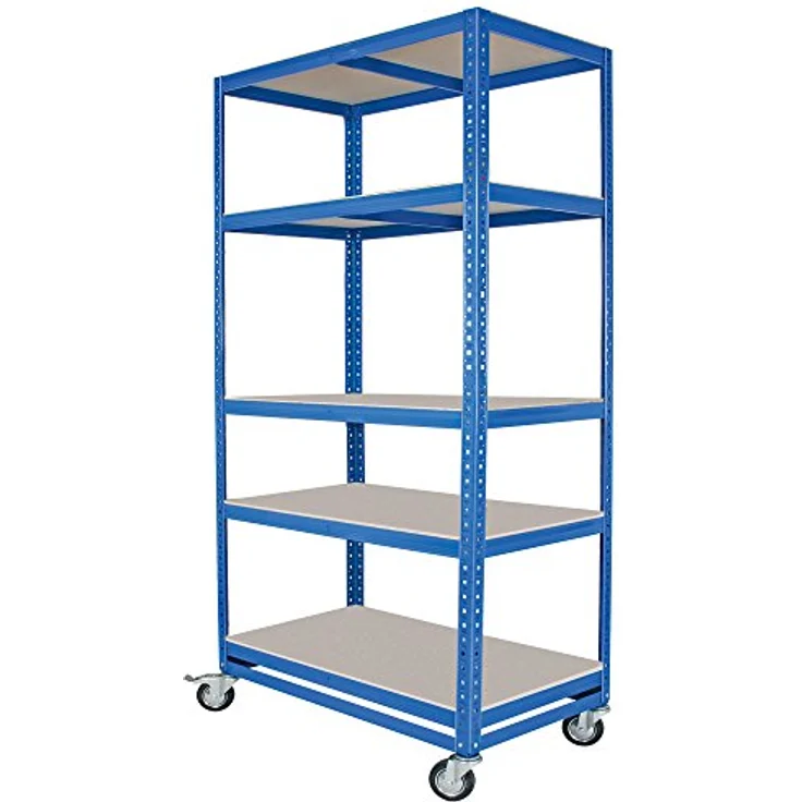 Kommissionierwagen/Etagenwagen mit 5 Ebenen, blau, HxBxT 1920x900x500 mm – Bild 1