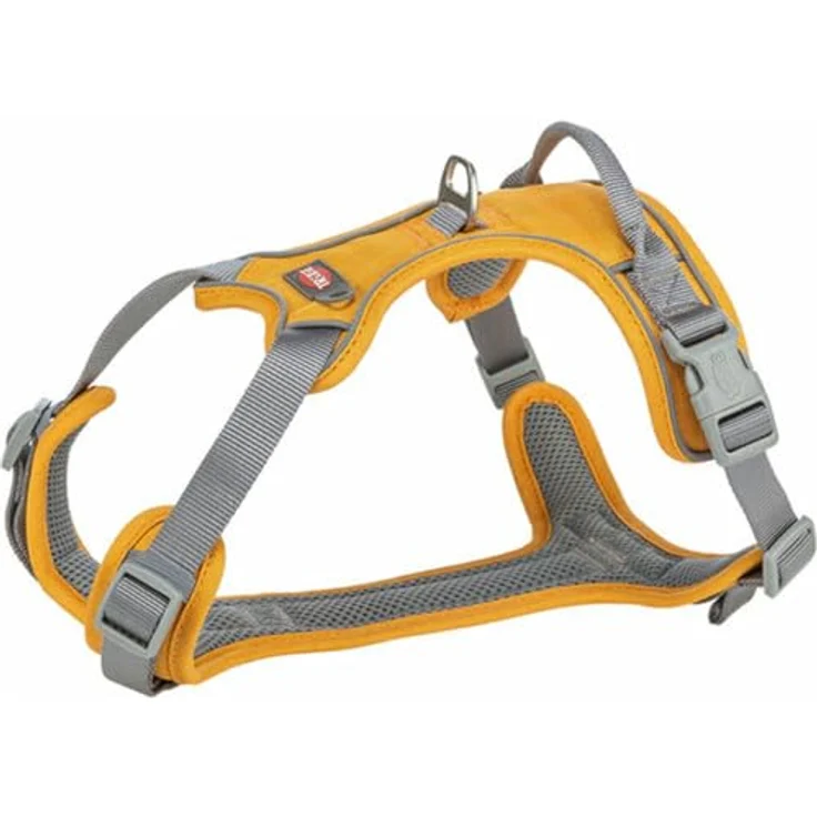 TRIXIE Premium Geschirr Active, Geschirr für Hunde, ideal für Outdoor-Aktivitäten, S (35-50 cm), 15 mm, Curry, robustes Nylon mit atmungsaktiver Netzpolsterung – Bild 2