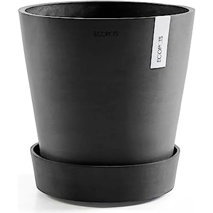 ECOPOTS Blumentopfuntersetzer SAUCER WHEELS Dark Grey, mit Rollen, BxTxH: 34,1x34,1x9 cm – Bild 2