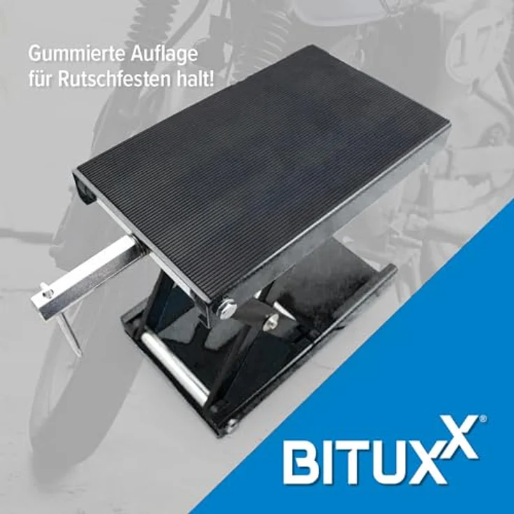 Bituxx MS-19531, mechanischer Motorradheber für Doppelschleifen Rohrrahmen, max. Tragkraft 450 kg, grau/schwarz – Bild 3