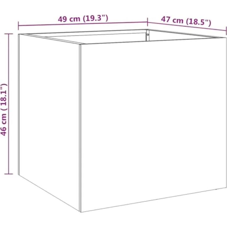 vidaXL Hochbeet Pflanzkübel Silbern 49x47x46 cm Edelstahl mit langlebigen Materialien und stabilem Rahmen – Bild 4