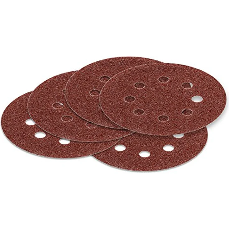 StickandShine 125 mm Exzenter Schleifscheiben P120, 50 Stück, 8 Loch, rot, Haft Klett Schleifpapier für Nass- und Trockenanwendung – Bild 2