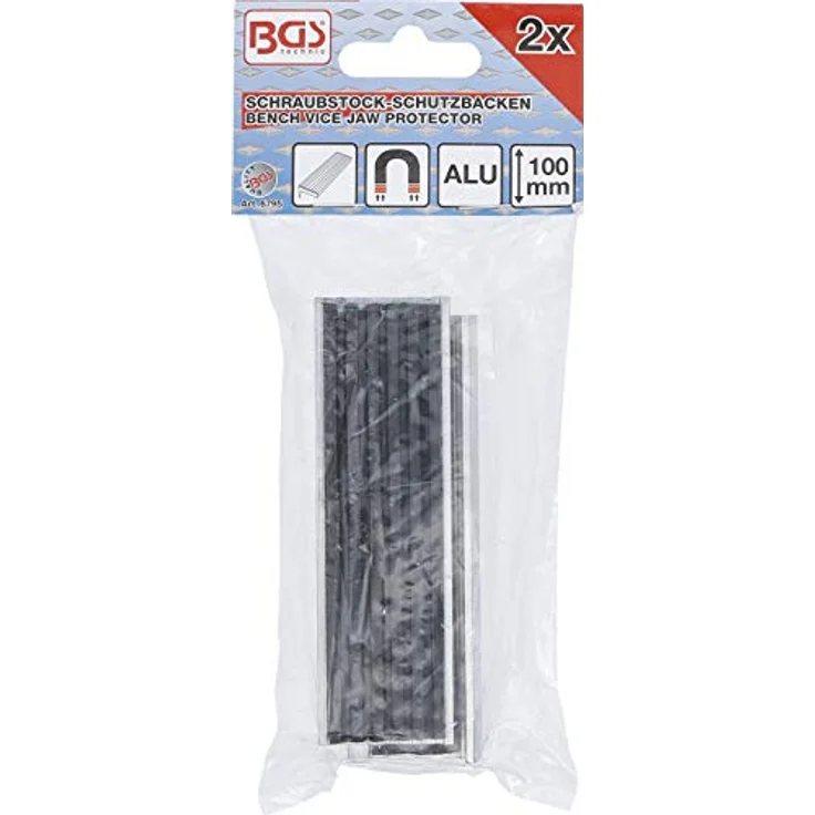 BGS 6795 | Schraubstock-Schutzbacken | Aluminium | Breite 100 mm | 2-tlg. | mit Magnet | Alu | Schonbacken – Bild 3