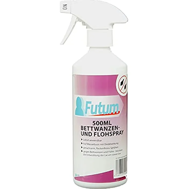 Futum Bettwanzen Spray Floh-Spray 500ml - Hochwirksames Insekten Spray, Larven & Eier bekämpfen Innen & Außen mit Langzeitwirkung