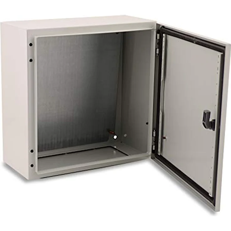 BOXEXPERT® Verteilerkasten Außen Wasserdicht IP66, Stahlblech 400x400x200mm - Serie Treva | Robuster Schaltschrank für Industrie und Werkstatt, temperaturbeständig -25°C bis +40°C, mit Sicherheitstür und Schlüssel – Bild 1