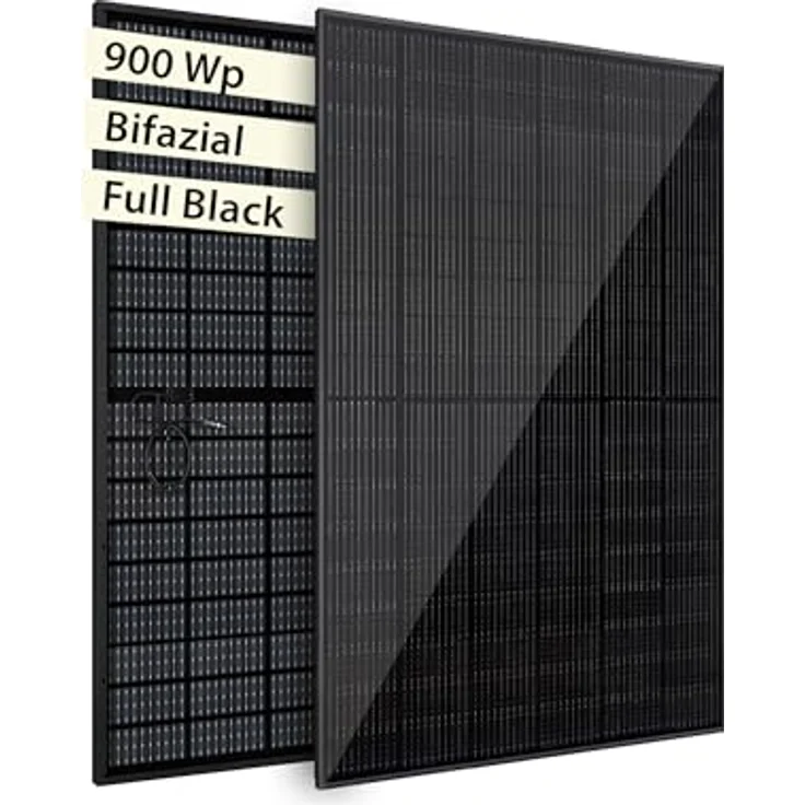 VALE Bifaziales Solarmodul Set, 2 x Full-Black Glas-Glas-Solarmodule, 900 Wp, Balkonkraftwerk für private Energieerzeugung – Bild 2