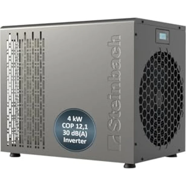 Steinbach Wärmepumpe "Silent Mini" grau für Pools bis 20.000 l, 4 kW Heizleistung - Mit Inverter-Technologie und leisem Betrieb – Bild 2