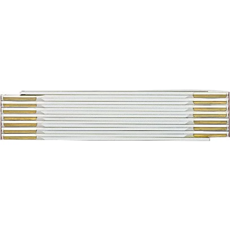 BMI 984914300WG Meterstab - Zollstock 9143WG 3 m langer Zollstab aus Buchenholz mit 10 Gliedern, verdeckte Nieten, vermessingte Stahlfedern Länge: 3 Meter, Breite: 1,6 mm, Farbe: Weiß - Gelbe – Bild 3
