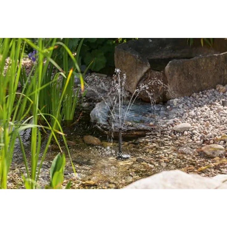Esotec Solar Teichpumpe Springbrunnenpumpe WATERSPLASH 2/175 Komplett-SET 101010, Tauchpumpe mit Solarmodul und verschiedenen Wasserspielen, Esotec GmbH – Bild 4