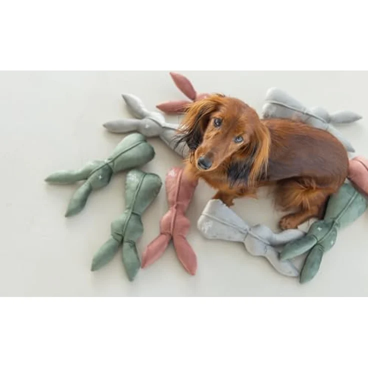 Designed by Lotte Hase Alina, Hundespielzeug aus Velvet, grau, 27x14x6 cm für stundenlangen Spielspaß – Bild 4