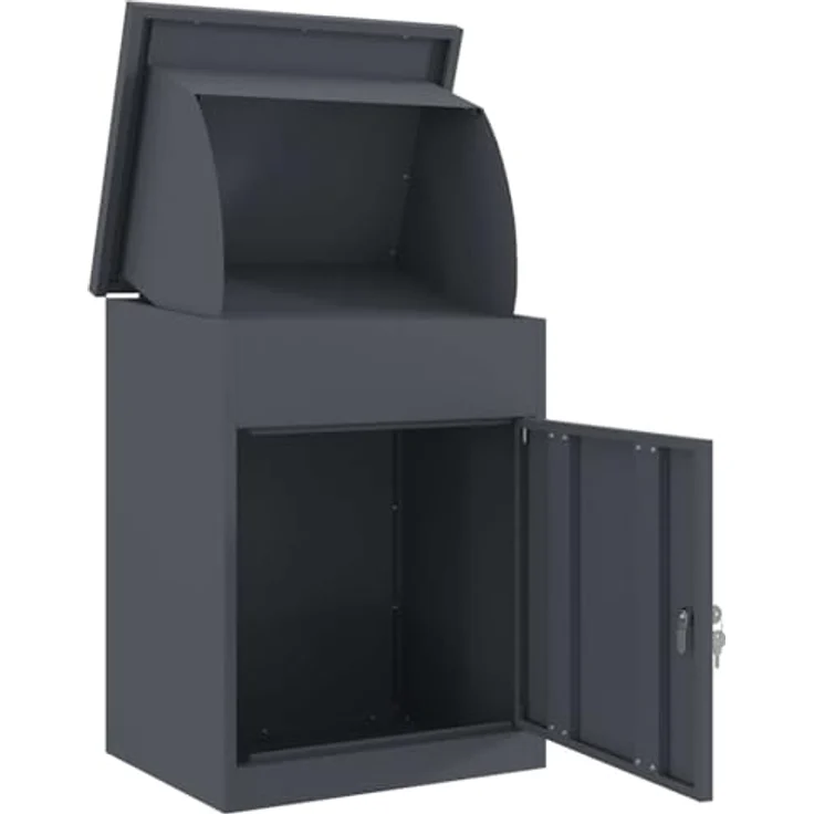 vidaXL Briefkasten Anthrazit, Postkasten aus Stahl mit den Maßen 44x35x59 cm – Bild 4