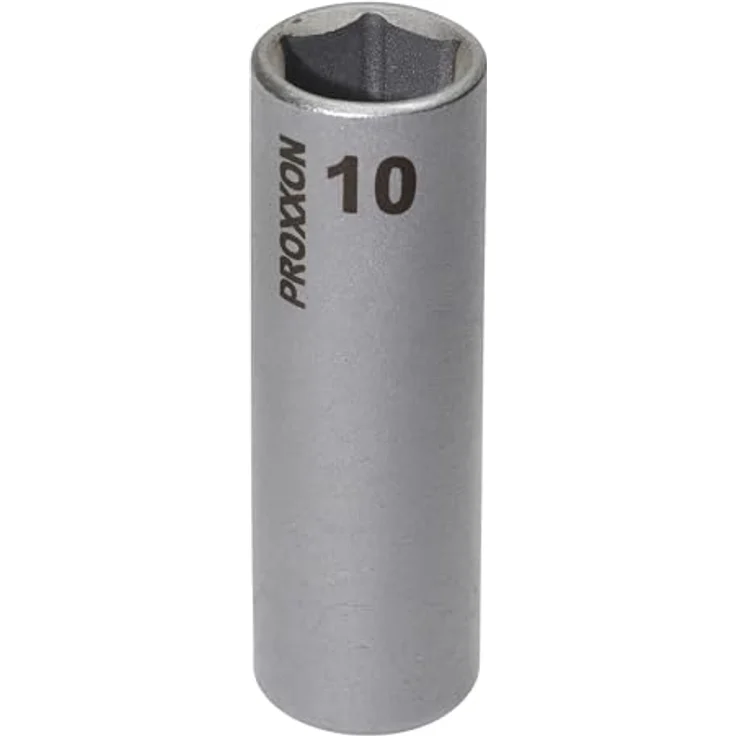 PROXXON INDUSTRIAL Bohrer- und Bitset 23778, 1/4'' Tiefbett-Steckschlüsseleinsatz aus CrV-Stahl, 10 mm, 50 mm Länge – Bild 1