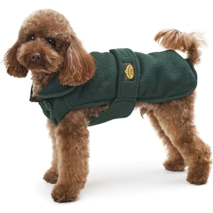 Fashion Dog Fleece-Hundemantel - Grün - 33 cm, atmungsaktiv, wärmend und strapazierfähig – Bild 1