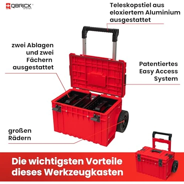 Qbrick Rollbox SKRWQCOCCZEPG001, Werkzeugkoffer mit Rollen und praktischem Stauraum – Bild 5