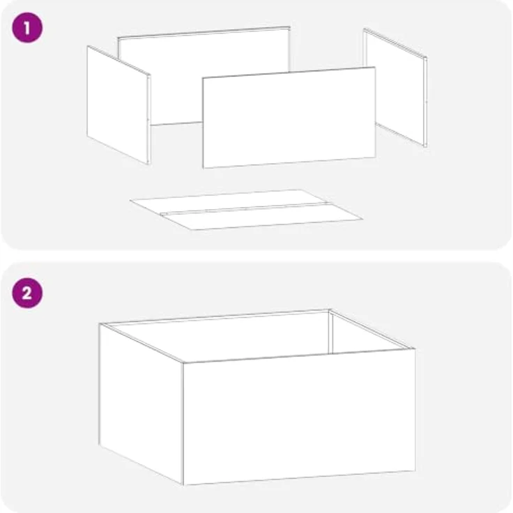 vidaXL Hochbeet, Garten-Pflanzgefäß 2er Set, Wetterfestes Stahl in Rostoptik, 100 x 100 x 40 cm – Bild 5