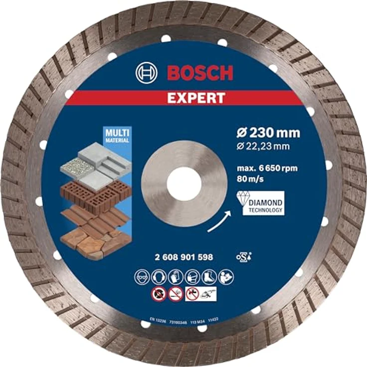 Bosch Expert MultiMaterial Diamanttrennscheiben, 230 x 22,23 x 2,4 mm, lange Lebensdauer, präzise Schnitte – Bild 1