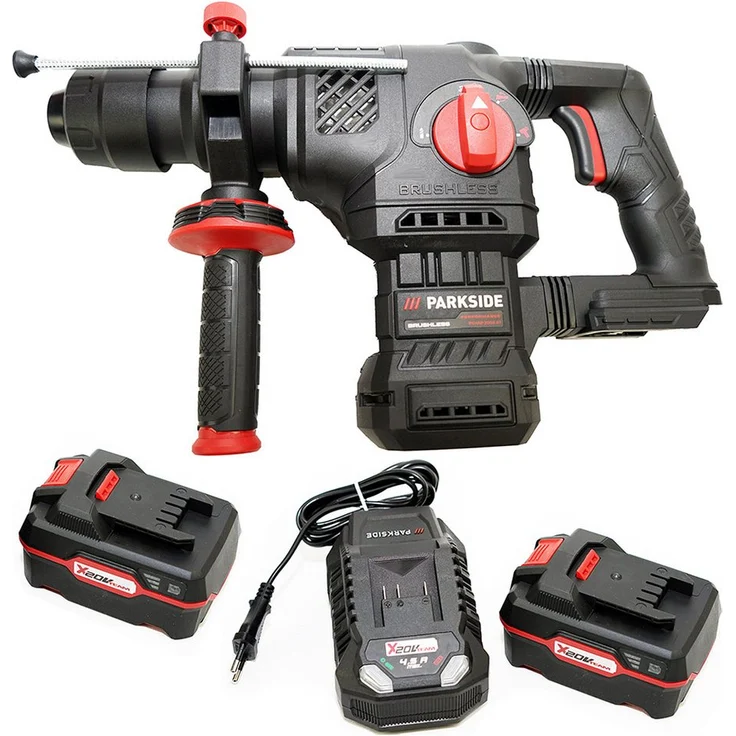 PARKSIDE PERFORMANCE® Akku-Bohrhammer 20V Kombihammer PKHAP 2058 A1 im Transportkoffer, 20 V, max. 760 U/min, bürstenloser Motor, Smart-Akku, SDS-Plus, LED-Arbeitsleuchte – Bild 1