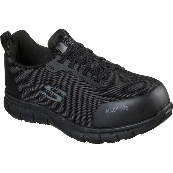 Skechers Skechers Sure Track Jixie S1P Arbeitsschuh, rutschfeste Traktionssohle, Aluminium-Zehenschutz, Memory Foam, schwarz – Bild 1