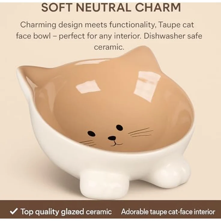 Flamingo Katzennapf Keramik, 125 ml Ø13,8 cm, spülmaschinenfest, flaches Design in Rosa – Bild 3