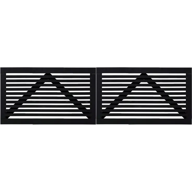 PLUS Zaundoppeltür Tokyo Doppeltor, 300 x 90 cm, FSC®-zertifiziert, schwarz RAL 9005